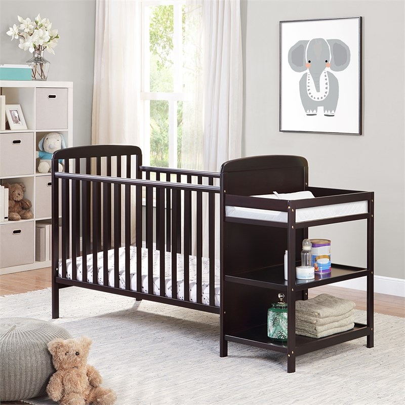 Suite Bebe Ramsey Traditional Wood Crib and Changer Combo in Espresso