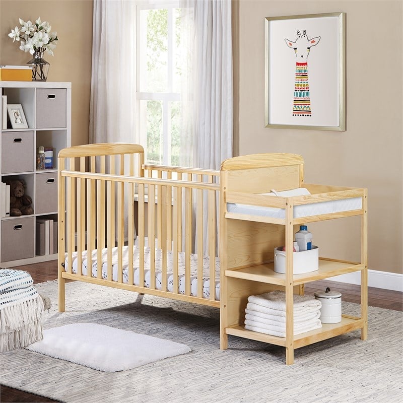 Suite Bebe Ramsey Traditional Wood Crib and Changer Combo in Natural
