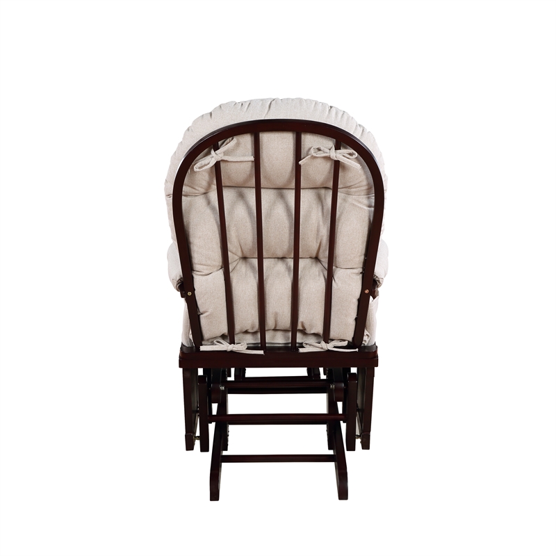 Suite Bebe Madison Glider and Ottoman Espresso Wood and Latte Fabric
