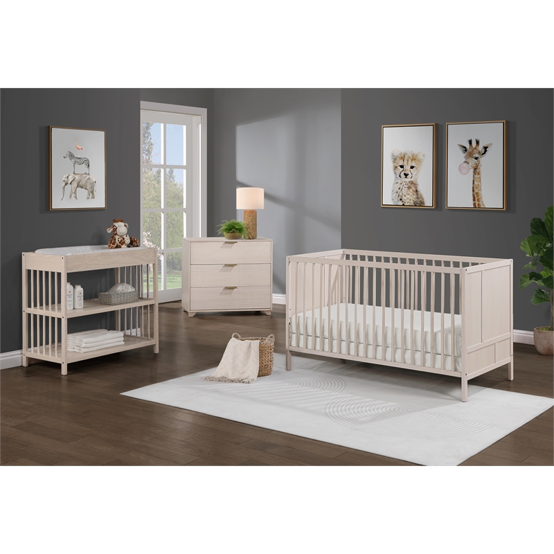 Suite Bebe Pixie Finn 3-in-1 Crib in Washed Natural