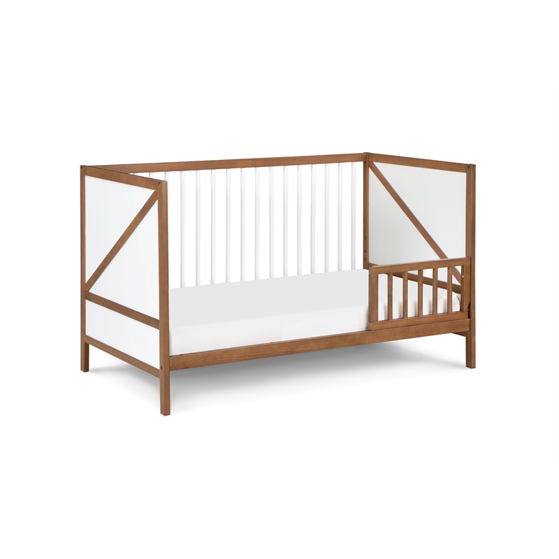 Suite Bebe Pixie Zen 3-in-1 Crib in Walnut/White