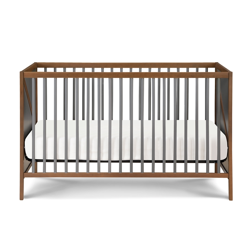 Suite Bebe Pixie Zen 3-in-1 Crib in Walnut/Charcoal