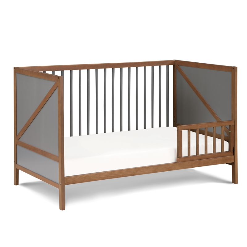 Suite Bebe Pixie Zen 3-in-1 Crib in Walnut/Charcoal