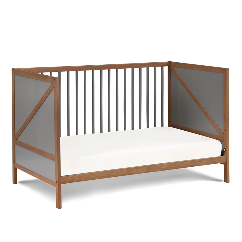 Suite Bebe Pixie Zen 3-in-1 Crib in Walnut/Charcoal