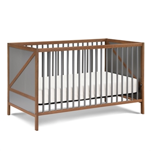 Suite Bebe Pixie Zen 3-in-1 Crib in Walnut/Charcoal
