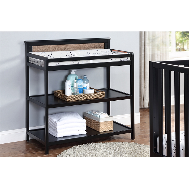 Connelly Changing Table Black/Vintage Walnut