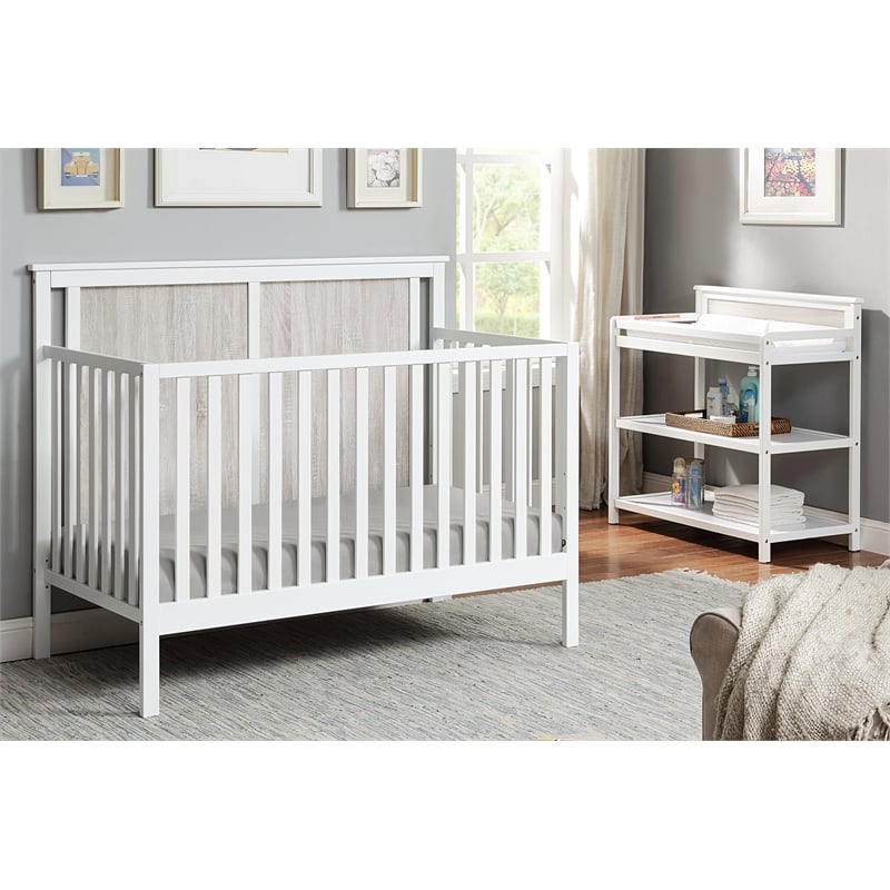 Connelly Changing Table White/Rockport Gray
