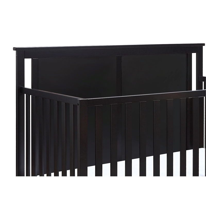 Connelly Mini Crib With Mattress Pad Black/Vintage Walnut