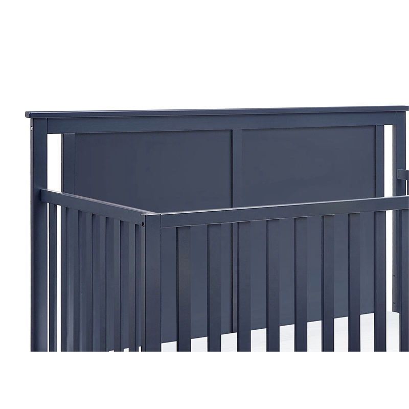 Connelly Mini Crib With Mattress Pad Midnight Blue/Vintage Walnut