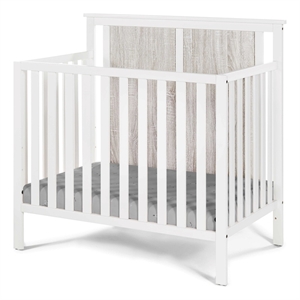 Connelly Mini Crib With Mattress Pad White/Rockport Gray
