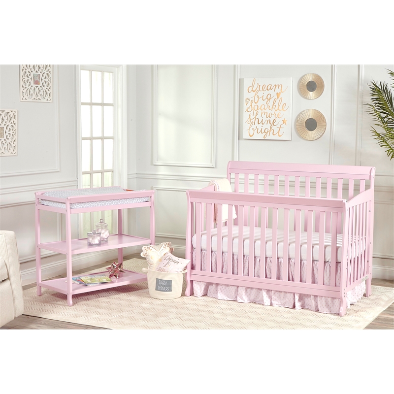 Riley 4-in-1 Convertible Crib Pink