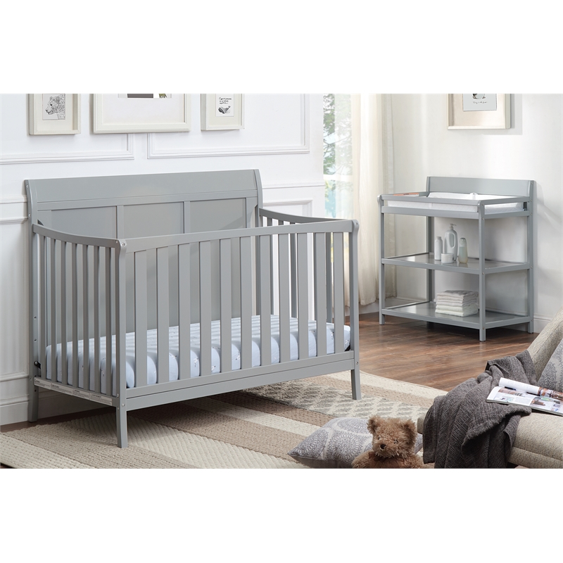 Shailee 4-in-1 Convertible Crib Gray