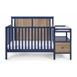 Connelly 4-in-1 Crib and Changer Combo With Mattress Pad Blue Walnut