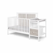 Connelly 4-in-1 Crib and Changer Combo With Mattress Pad White Gray