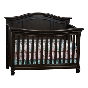 baby cache glendale traditional wood 4-in-1 lifetime crib in charcoal brown