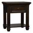 Baby Cache Glendale Traditional Wood Nightstand in Charcoal Brown