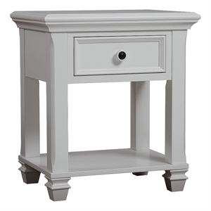 baby cache glendale traditional wood nightstand in pure white