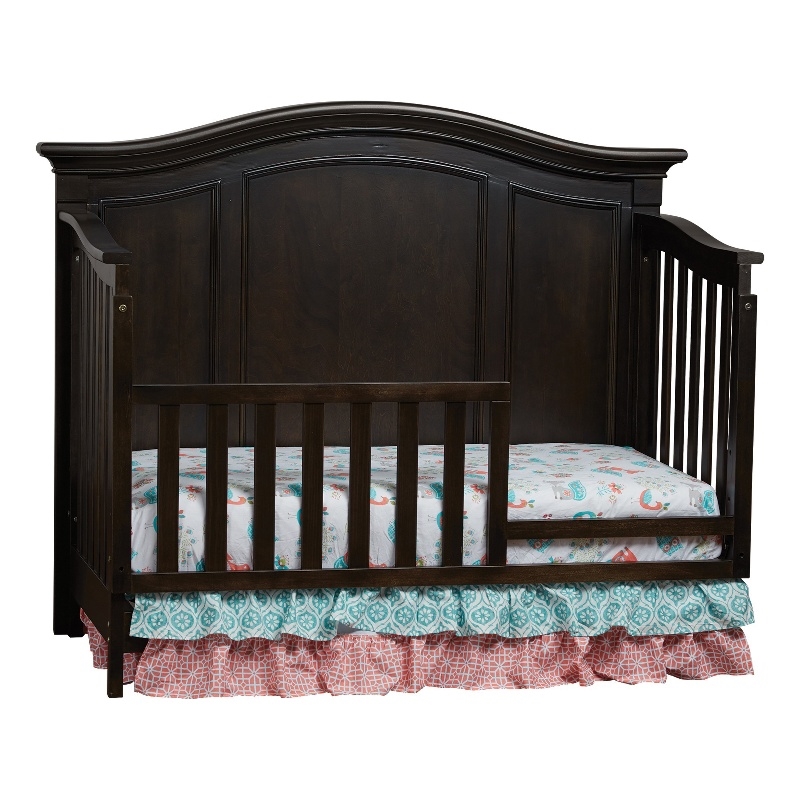 Baby Cache Glendale Traditional Wood Toddler Guard Rail in Charcoal Brown