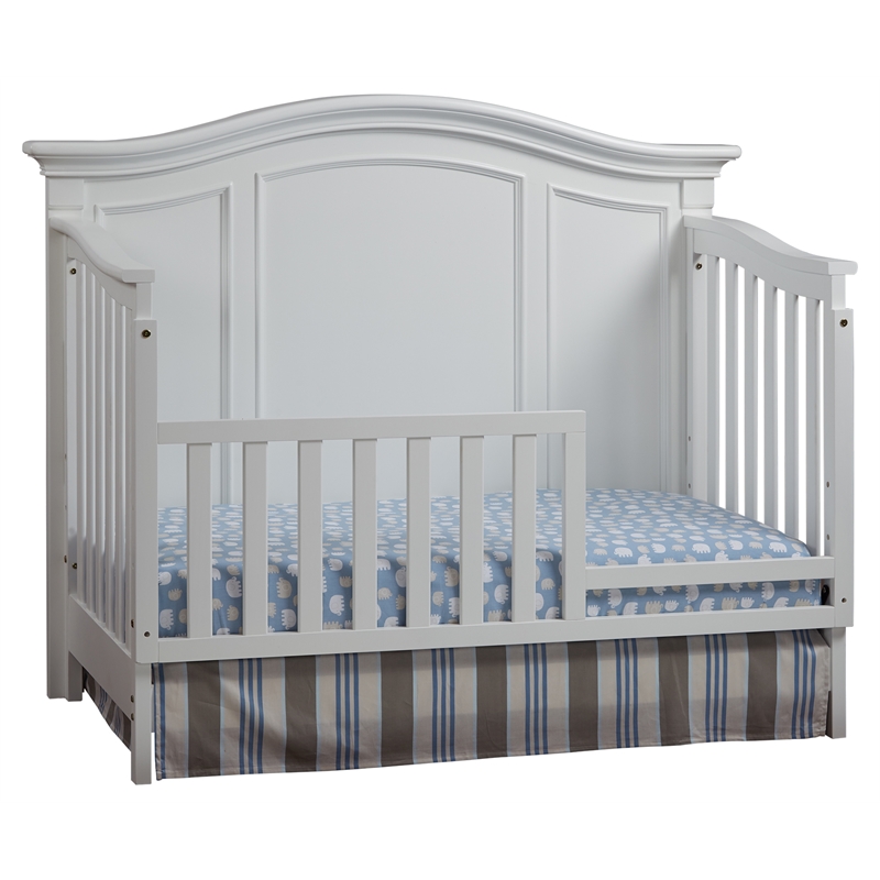Baby Cache Glendale Traditional Wood Toddler Guard Rail in Pure White
