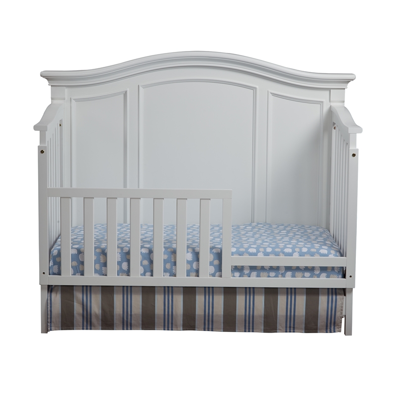 Baby Cache Glendale Traditional Wood Toddler Guard Rail in Pure White