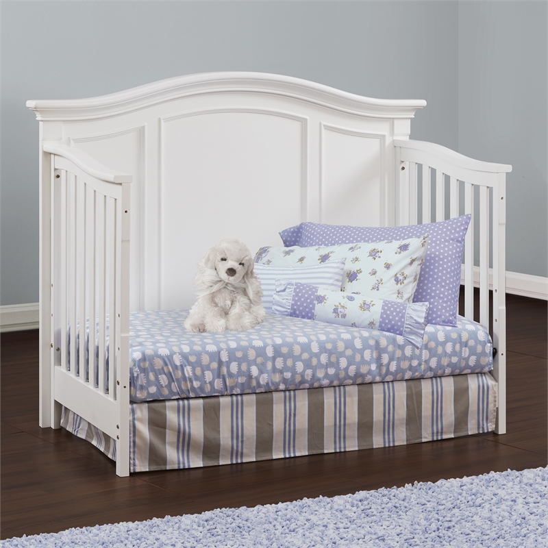 Baby Cache Glendale Traditional Wood Toddler Guard Rail in Pure White