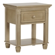 Baby Cache Montana Traditional Wood Nightstand in Driftwood Finish