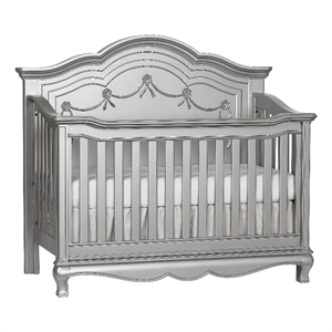 baby cache adelina traditional wood crib in metallic gray finish