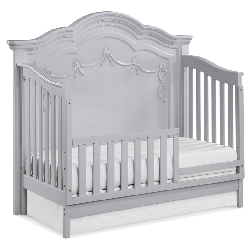 Baby Cache Adelina Traditional Wood Toddler Guard Rail in Pure Elle Gray