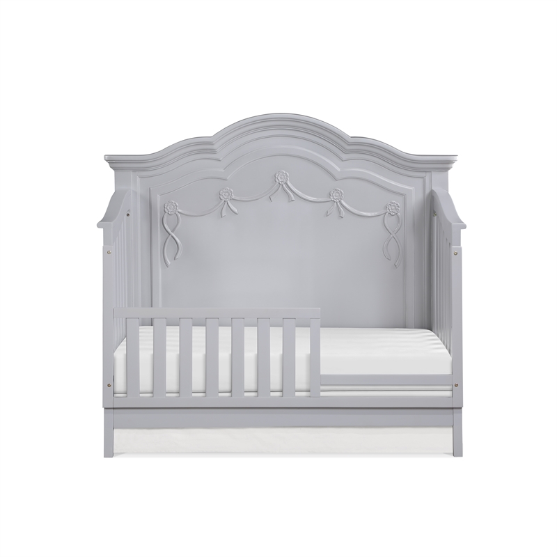 Baby Cache Adelina Traditional Wood Toddler Guard Rail in Pure Elle Gray
