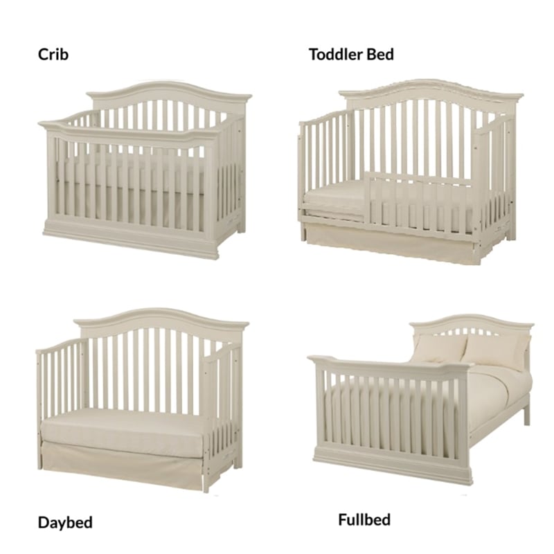 Baby Cache Montana Traditional Wood 4 in 1 Convertible Crib in Glazed White Cymax Business