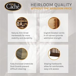 Baby Cache Montana Traditional Wood 4-in-1 Convertible Crib in Glazed White