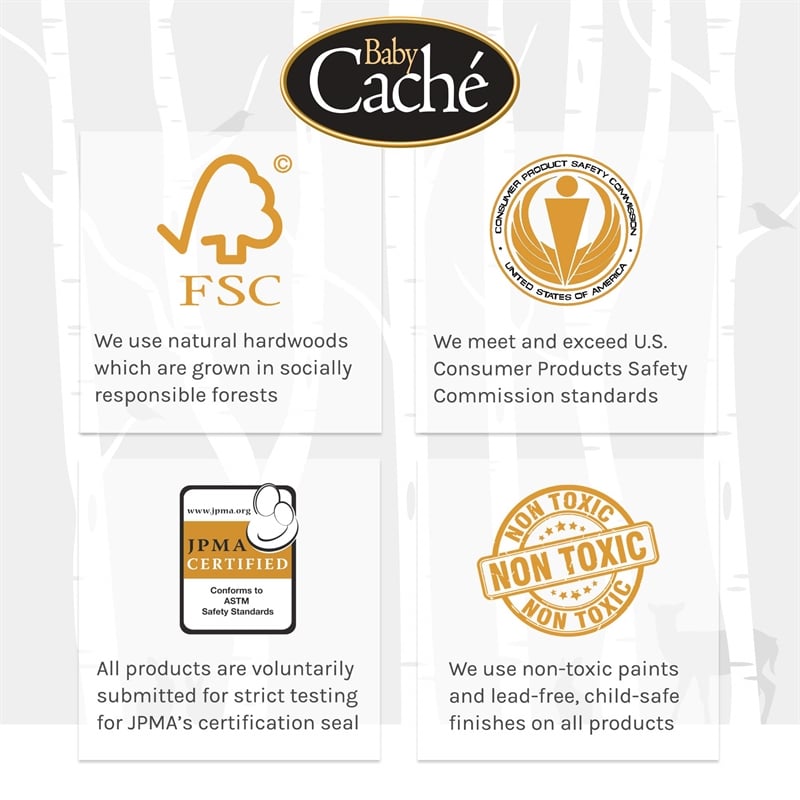 Baby Cache Montana Traditional Wood 4-in-1 Convertible Crib in Glazed White