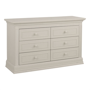 Baby Cache Montana 6-Drawer Traditional Wood Dresser in Glazed White