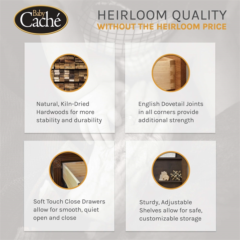 Baby Cache Montana Traditional Wood Changing Station in Driftwood