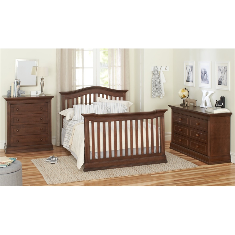 Baby Cache Montana Traditional Wood Full Bed Conversion Kit in Brown Sugar