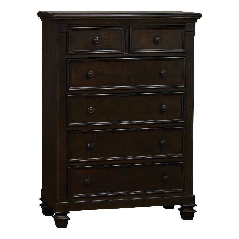 Baby Cache Glendale 6-Drawer Traditional Wood Chest in Charcoal Brown