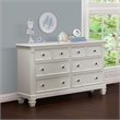Baby Cache Glendale 6-Drawer Traditional Wood Dresser in Pure White