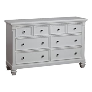 Baby Cache Glendale 6-Drawer Traditional Wood Dresser in Pure White