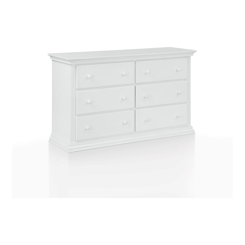 Baby Cache Haven Hill 6-Drawer Traditional Wood Double Dresser in White