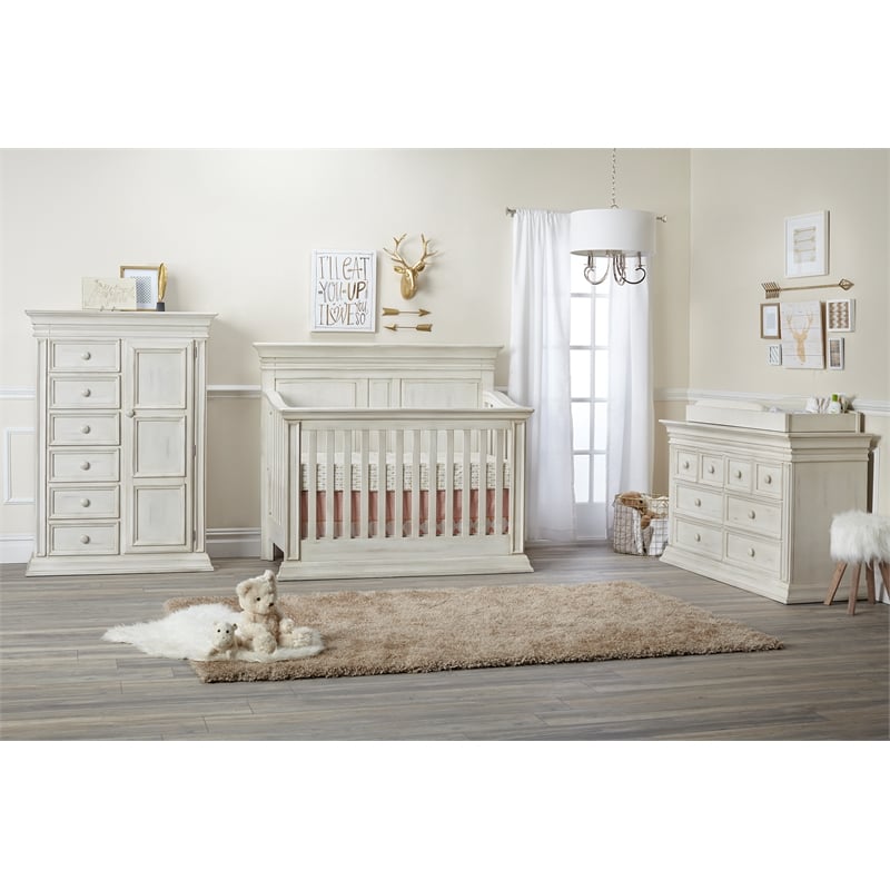 Baby Cache Vienna 4-in-1 Convertible Crib Antique White