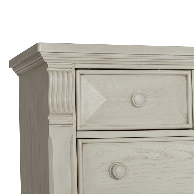 Kingsley Sedona 6-Drawer Traditional Wood Chest in Vintage Ivory