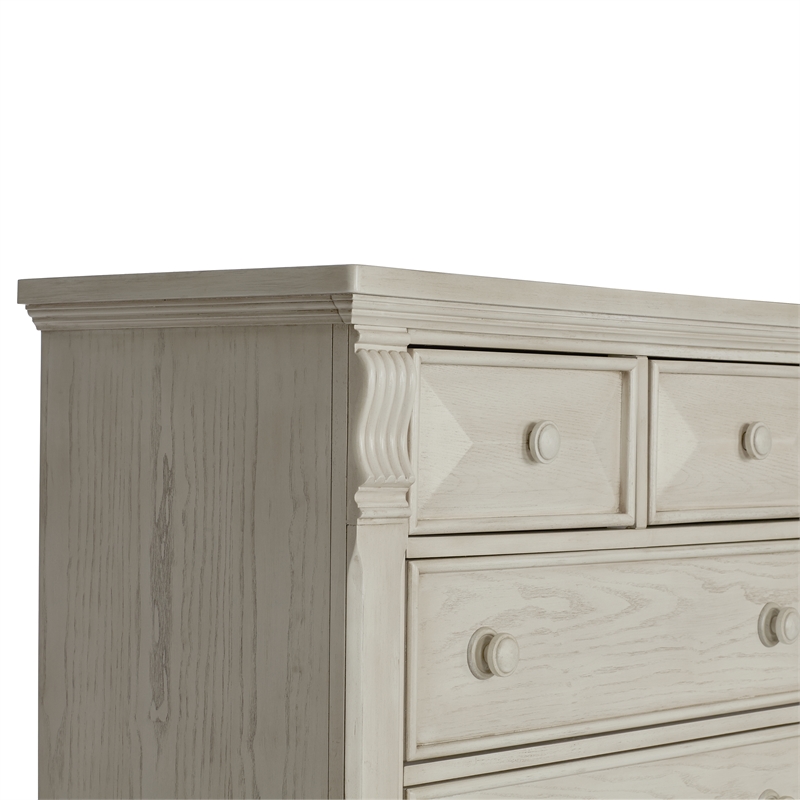 Kingsley Sedona 6-Drawer Traditional Wood Chest in Vintage Ivory