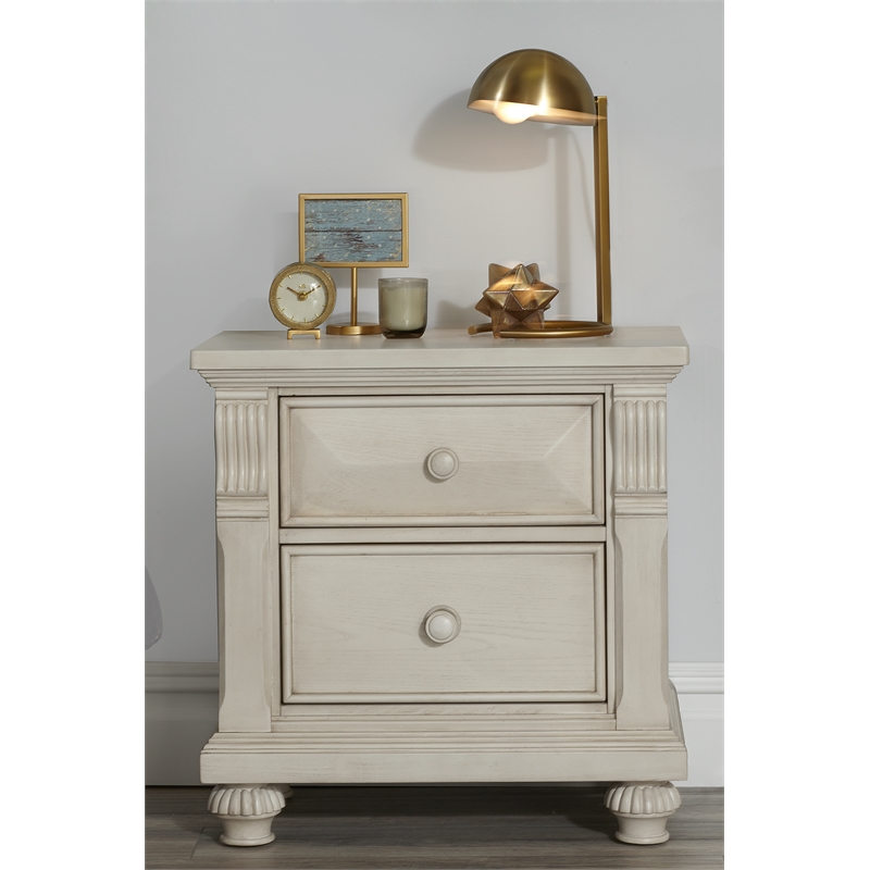 Kingsley Sedona Traditional Wood Nightstand in Vintage Ivory