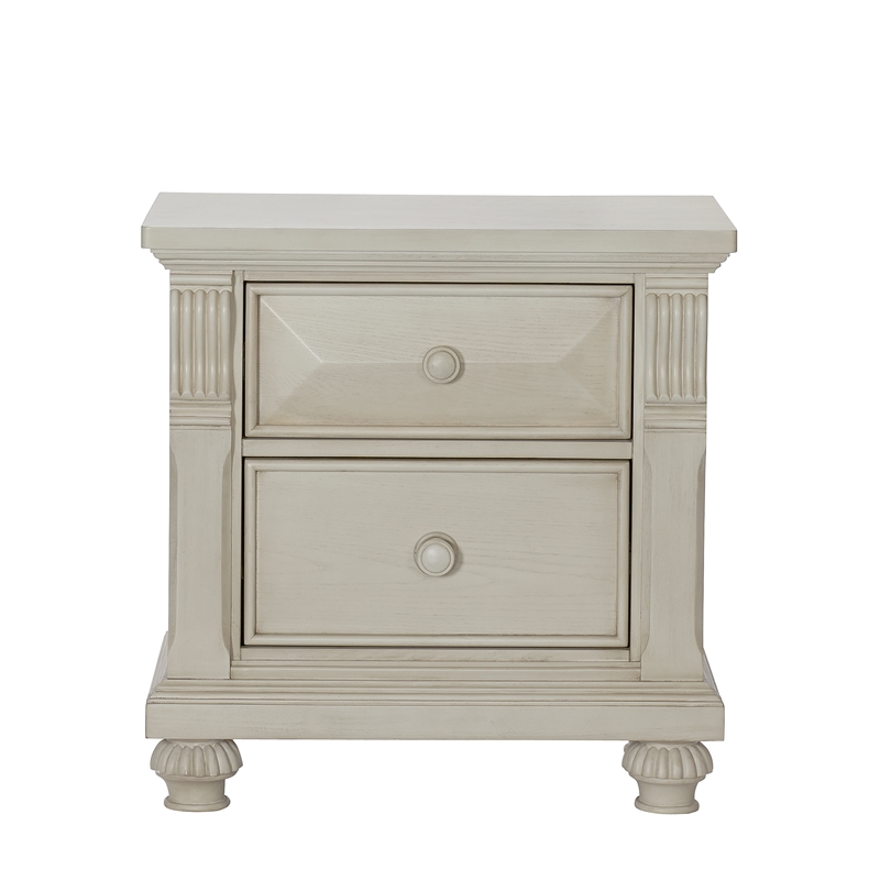 Kingsley Sedona Traditional Wood Nightstand in Vintage Ivory
