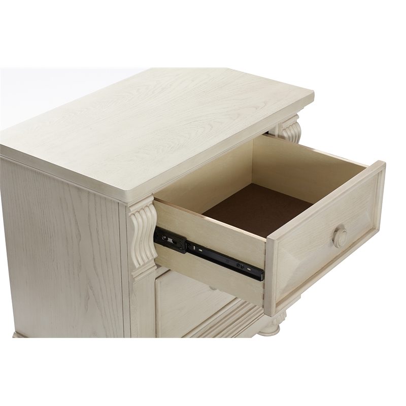 Kingsley Sedona Traditional Wood Nightstand in Vintage Ivory