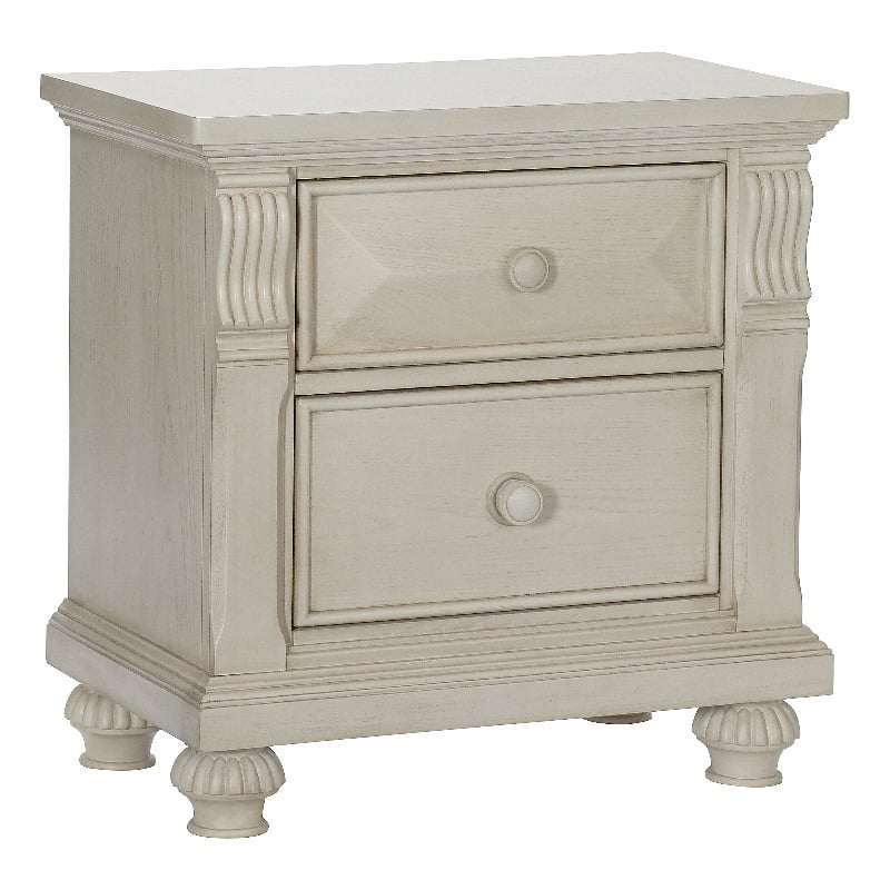 Kingsley Sedona Traditional Wood Nightstand in Vintage Ivory