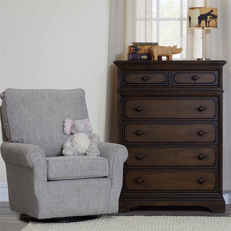 Kingsley Amherst 6-Drawer Traditional Wood Chest in Burnt Oak