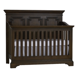 kingsley amherst traditional wood 4-in-1 crib in burnt oak finish
