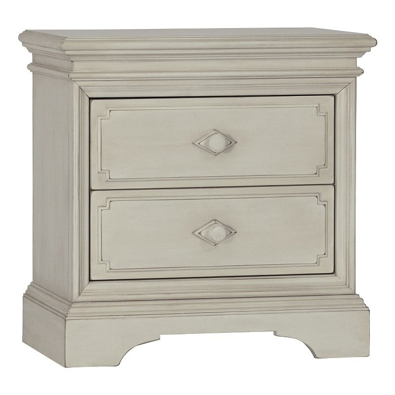 Kingsley Amherst Traditional Wood Nightstand in Antique White