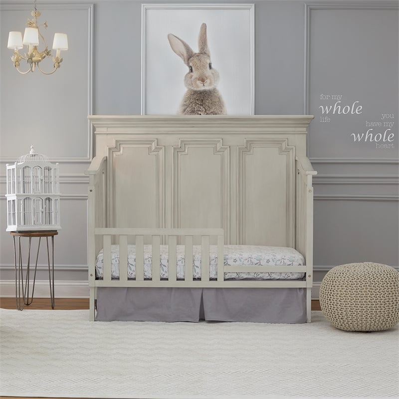 Kingsley Amherst Traditional Wood Toddler Guard Rail in Antique White